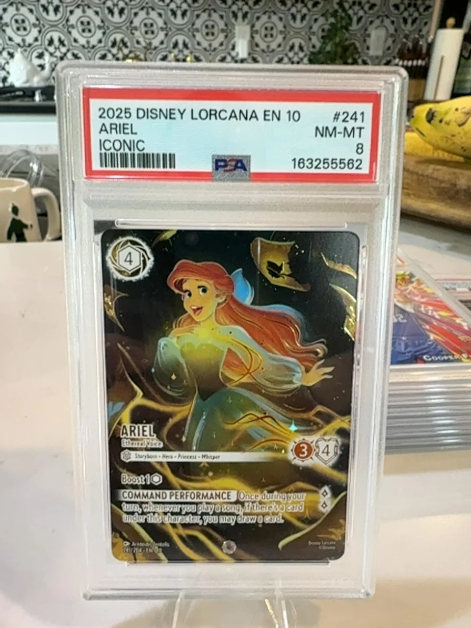2025 Disney Lorcana EN 10 Ariel #241 Iconic PSA 8