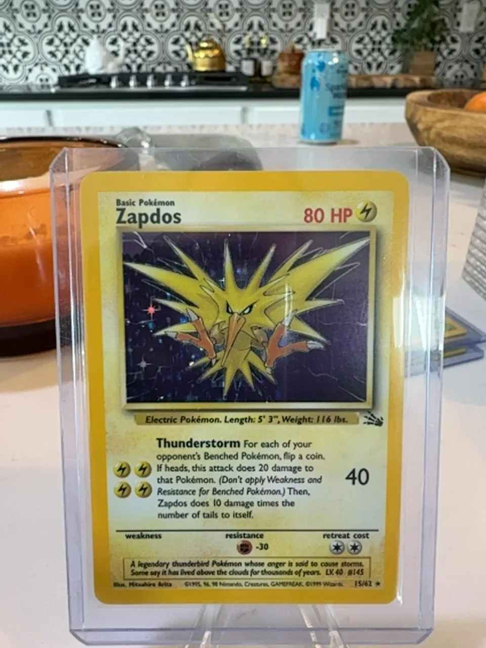 1999 Pokémon Fossil Zapdos #15/62