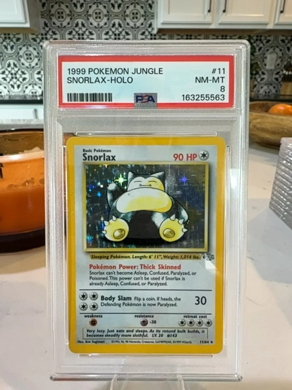 1999 Pokemon Jungle Snorlax-Holo #11 PSA 8